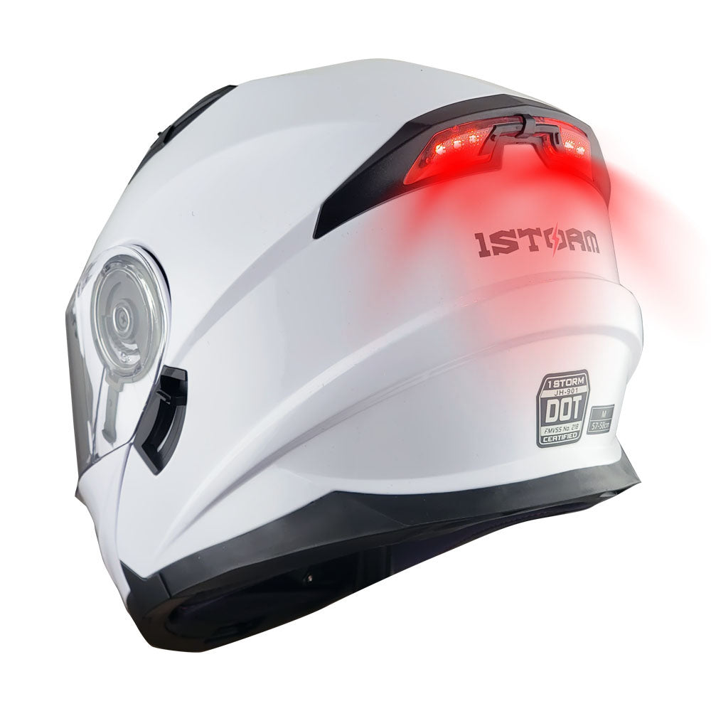 1Storm Motorcycle Modular Dual Visor Modular901 with LED Tail Light