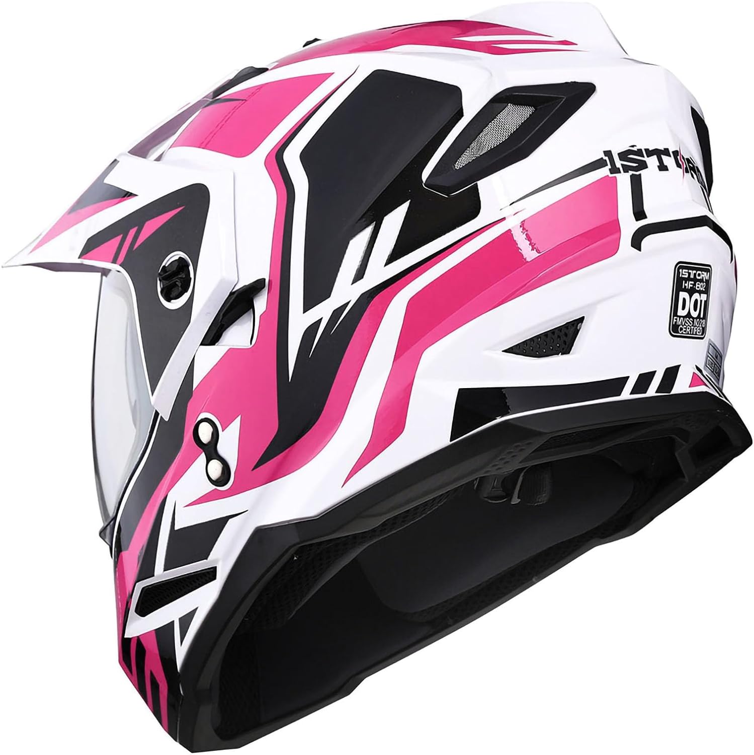 1Storm Youth Kids Dual Sport Dual Visor Motorcycle Motocross Off Road Full Face Helmet: Youth_HF802 + Motorcycle Bluetooth Headset