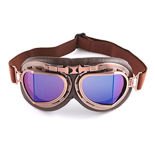 Motorcycle Goggles Scooter Mopeds Half Helmet Vintage Vespa Pilot Aviator Style: GK_T008