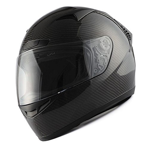 Genuine Carbon Fiber Motorcycle Street Bike Full Face Helmet Black, 3.2lb only: HG335C-Fiber