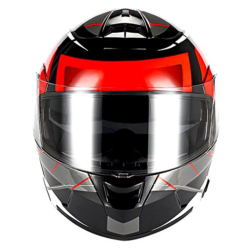 1Storm Motorcycle Street Bike Modular/Flip up Dual Visor Sun Shield Full Face Helmet: HJA119