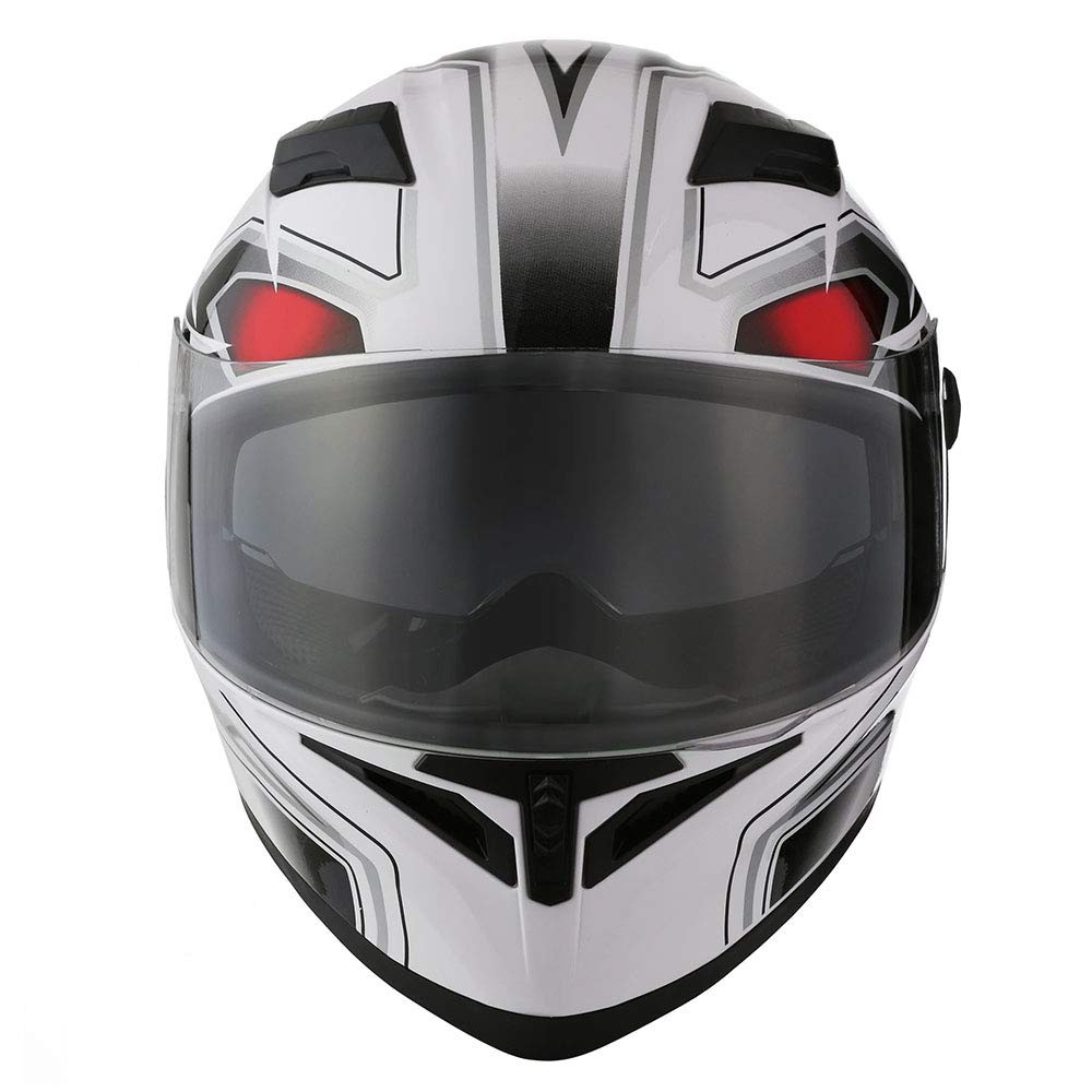 1Storm Motorcycle Dual Visor Full Face Helmet Panther: HJK316clear