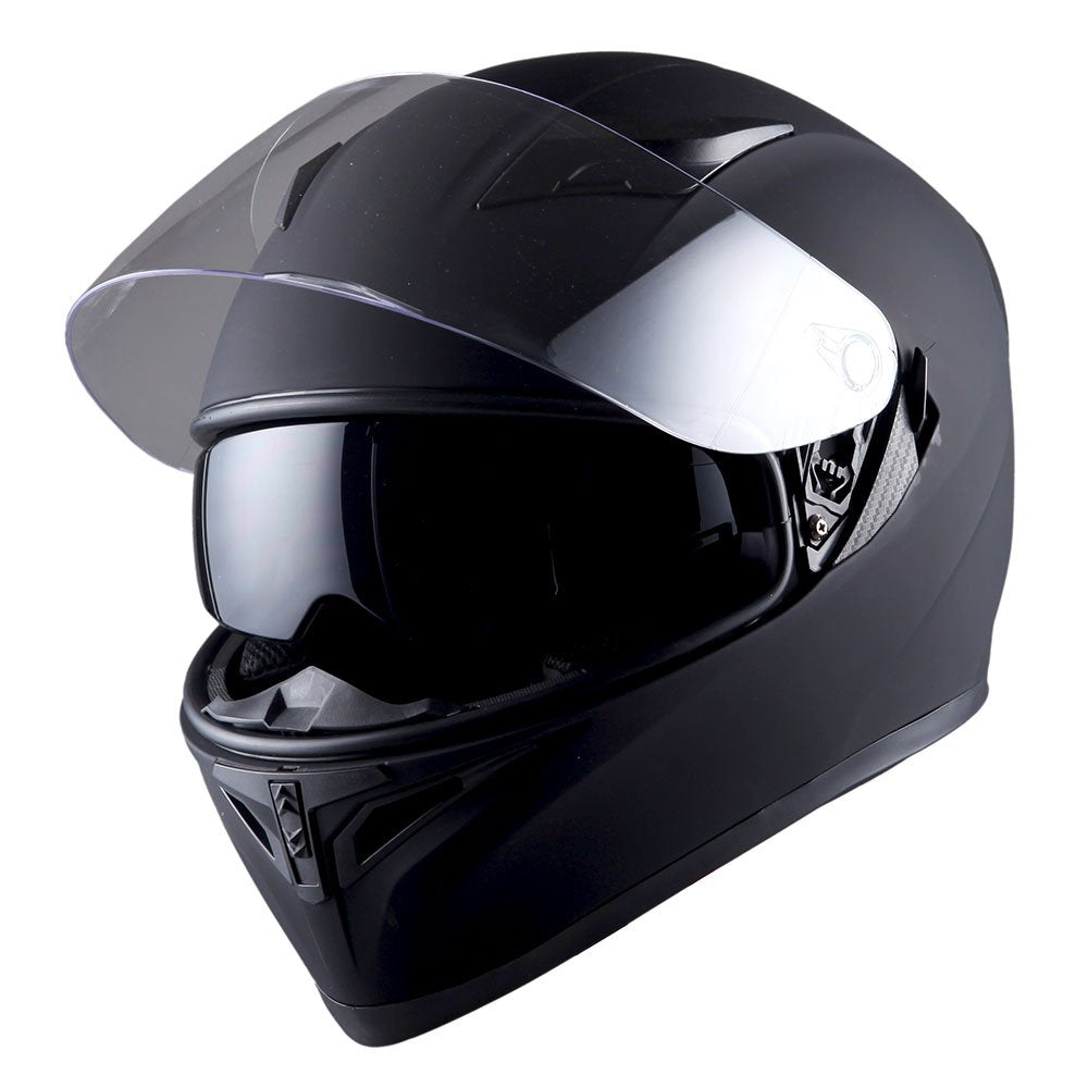 1Storm Motorcycle Dual Visor Full Face Helmet Panther: HJK316clear