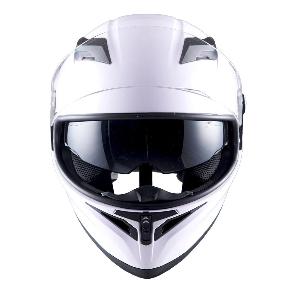 1Storm Motorcycle Dual Visor Full Face Helmet Panther: HJK316clear
