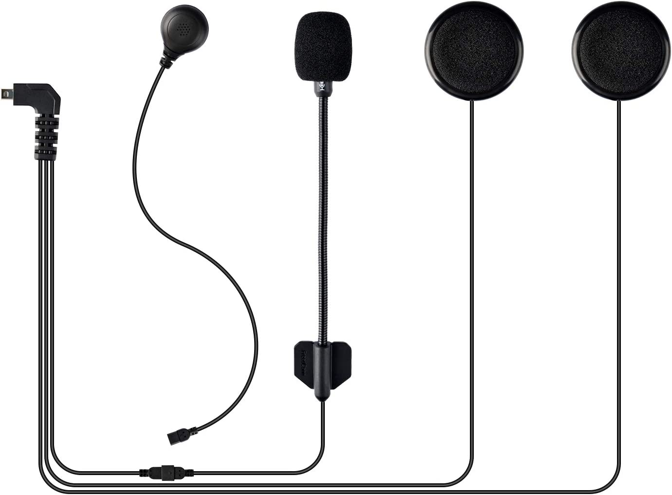 FreedConn Motorcycle Intercom Accessories Soft & Hard Earphone Mic for TMAX-E TMAX-S Helmet Intercom (5 Pin)