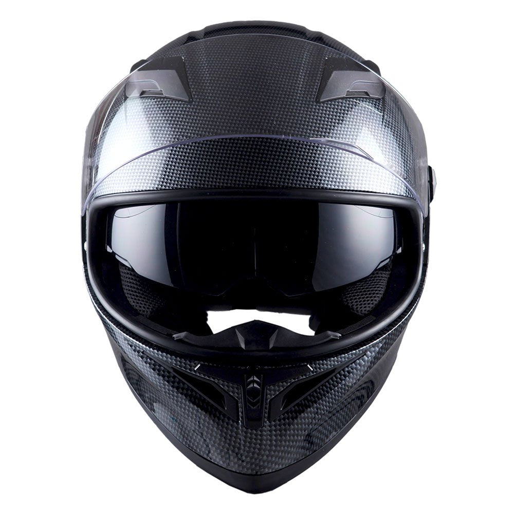 1Storm Motorcycle Dual Visor Full Face Helmet Panther: HJK316clear