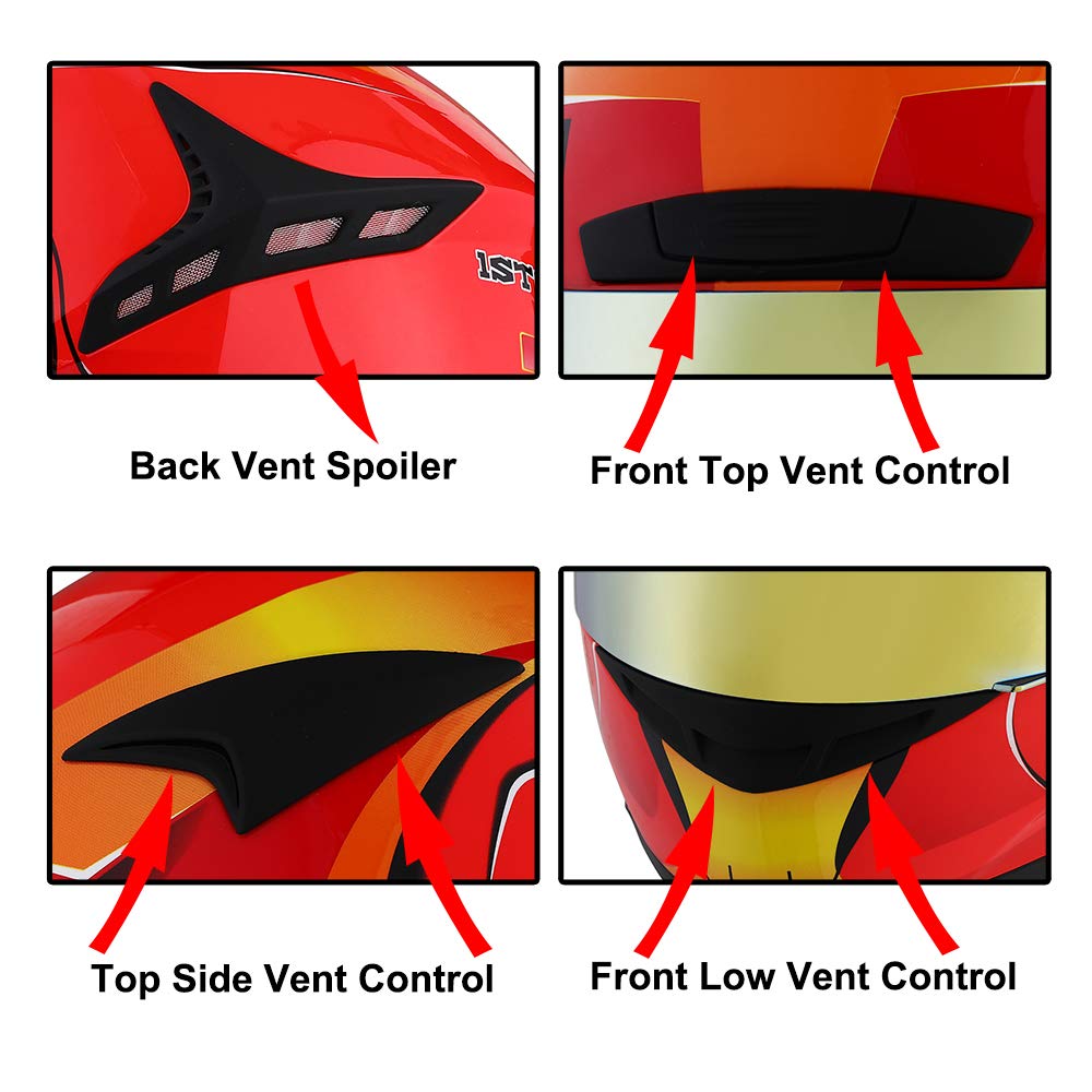 1STORM MOTORCYCLE FULL FACE HELMET BIKE BOOSTER HG335CLS