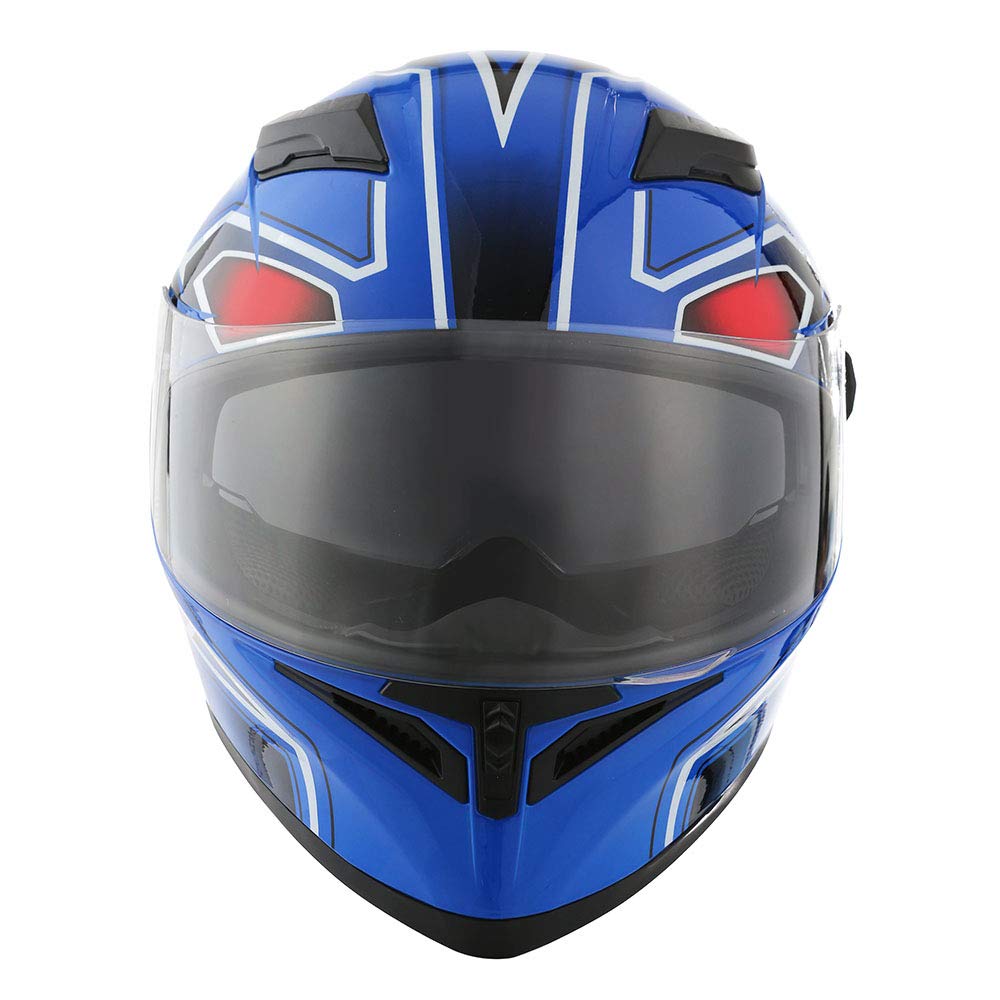 1Storm Motorcycle Dual Visor Full Face Helmet Panther: HJK316clear