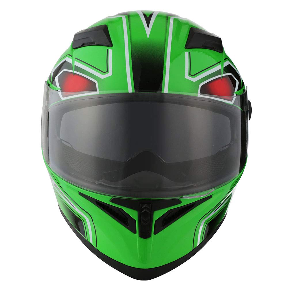 1Storm Motorcycle Dual Visor Full Face Helmet Panther: HJK316clear