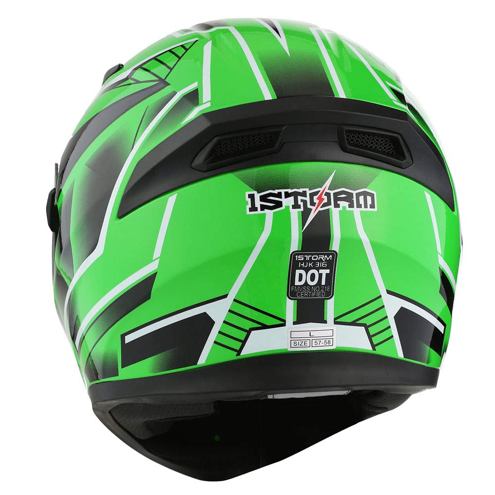 1Storm Motorcycle Dual Visor Full Face Helmet Panther: HJK316clear