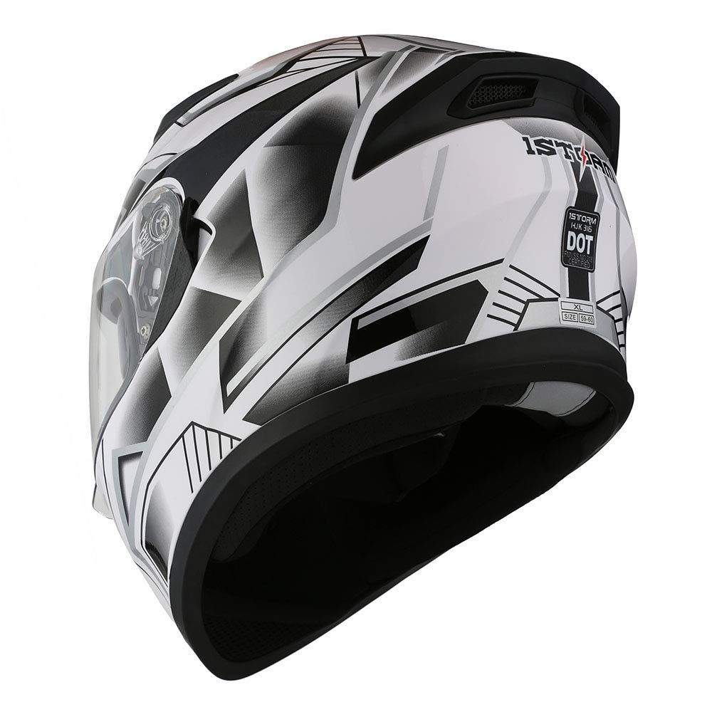 1Storm Motorcycle Dual Visor Full Face Helmet Panther: HJK316clear