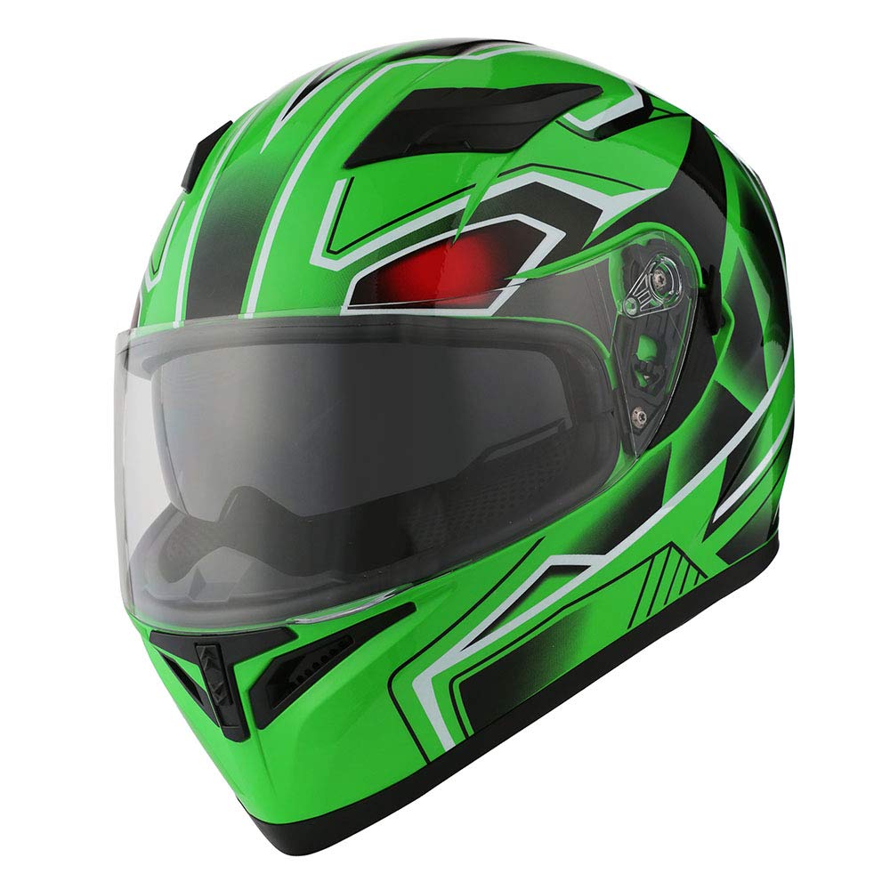 1Storm Motorcycle Dual Visor Full Face Helmet Panther: HJK316clear