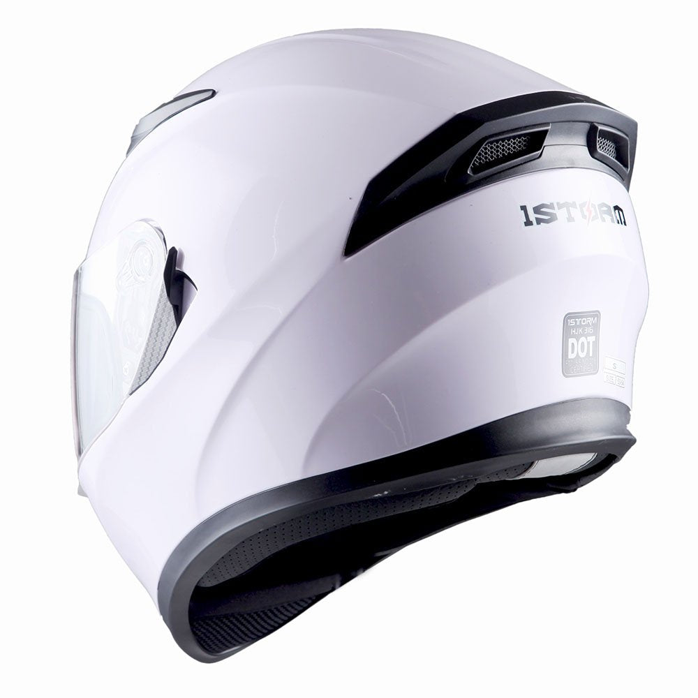 1Storm Motorcycle Dual Visor Full Face Helmet Panther: HJK316clear