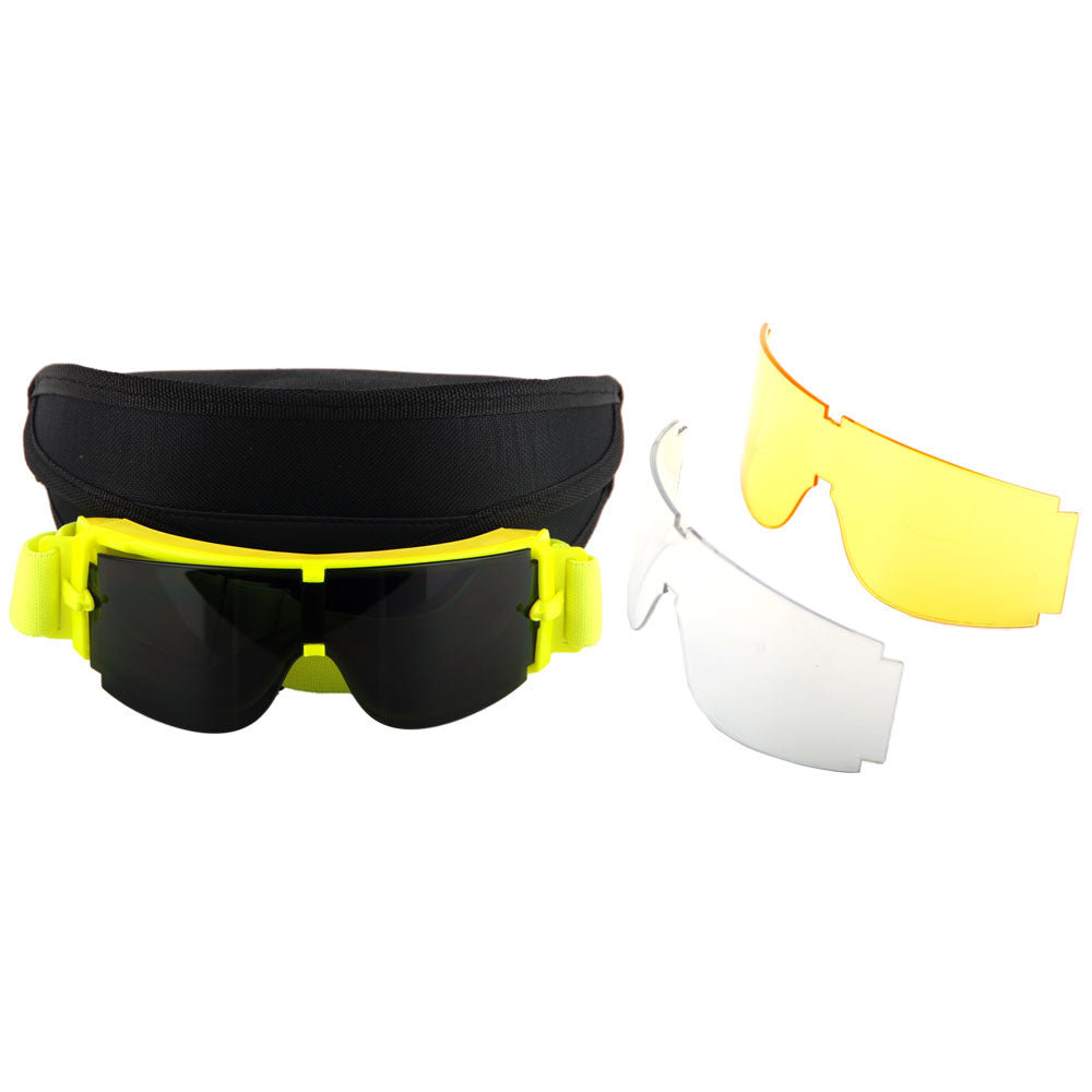 Motorcycle Goggles Scooter Mopeds Half Helmet Vintage Vespa Pilot Aviator Style + One Extra Black Lens and One Extra Yellow Lens, GK_X008