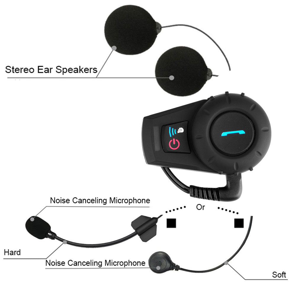 FreedConn Motocycle Helmet Waterproof Wireless Bluetooth Headset FDC-VB; /FM Radio/800M Intercom/2 Riders Intercom/Moto Biking & Skiiing/ + Boots Protector;