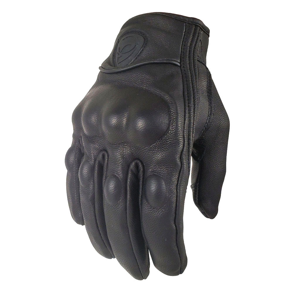 Martian Motocross Motorcycle Goat Leather Gloves BMX MX Bike Bicycle Cycling Hard Reinforced Knuckle Touch Screen Black: GLV_Martian