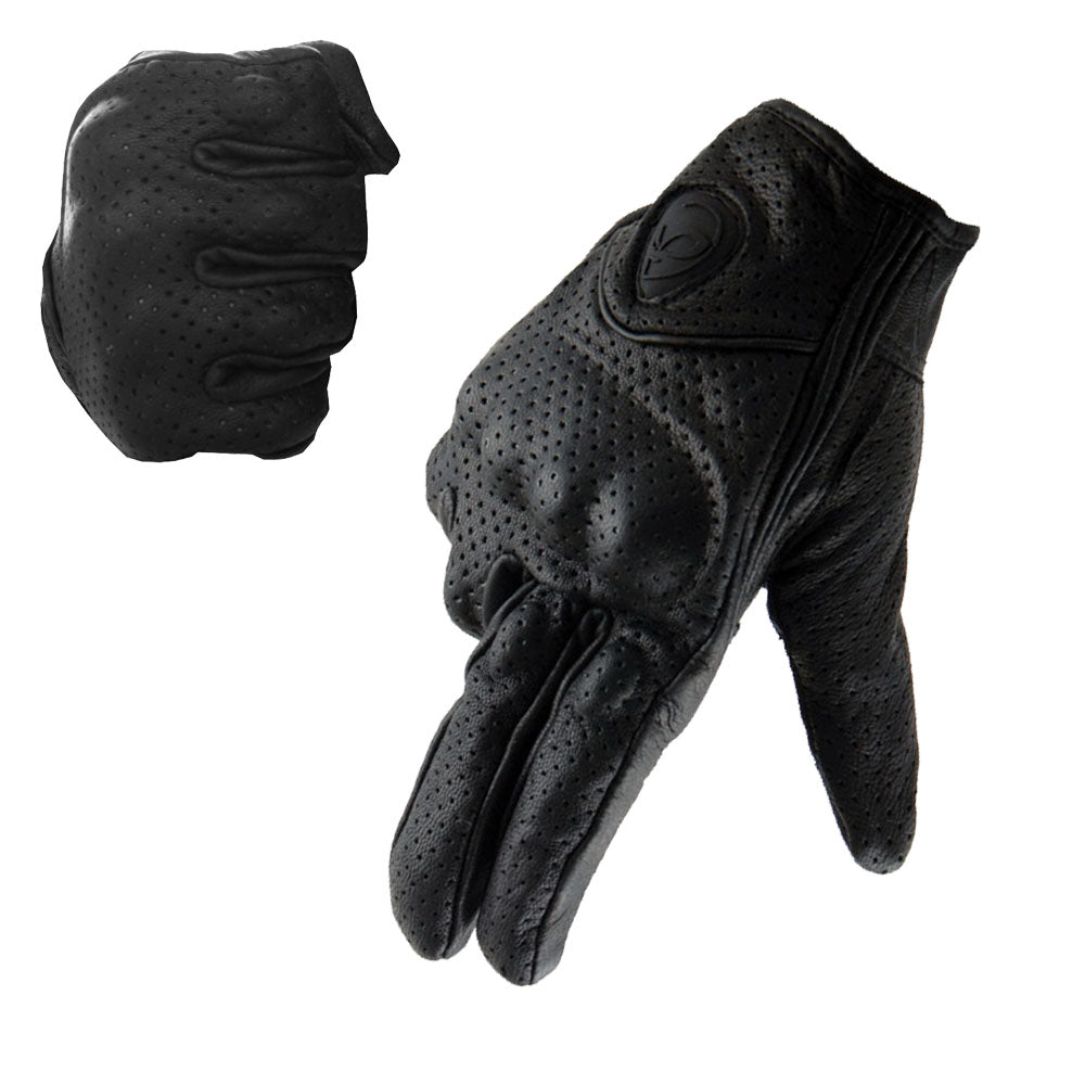 Martian Motocross Motorcycle Goat Leather Gloves BMX MX Bike Bicycle Cycling Hard Reinforced Knuckle Touch Screen Black: GLV_Martian