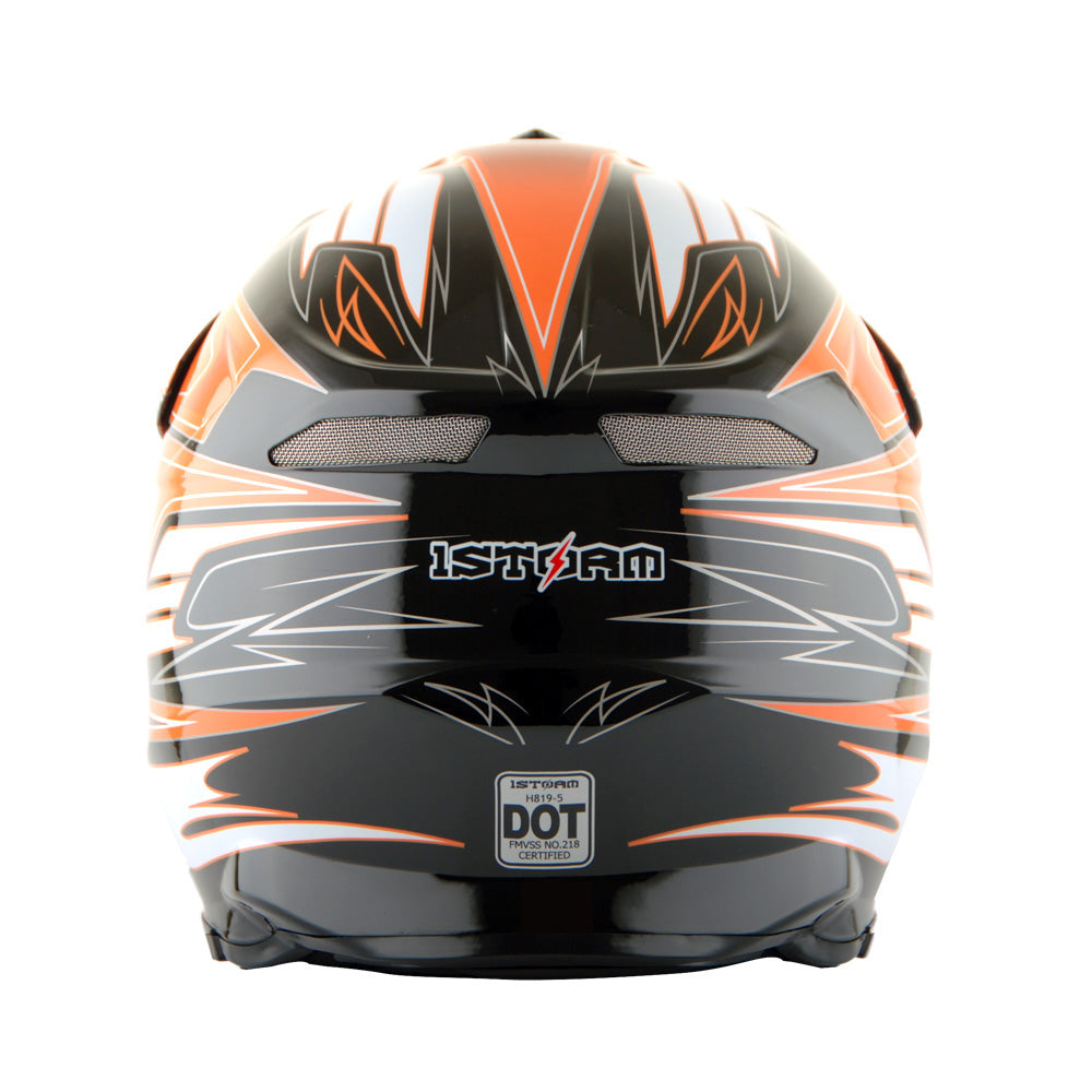 1Storm Adult Motocross Helmet BMX MX ATV Dirt Bike Downhill Mountain Bike Helmet Flying Style H819-5 + Motorcycle Bluetooth Headset: Flying Blue