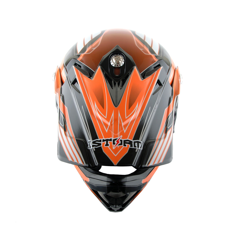 1Storm Adult Motocross Helmet BMX MX ATV Dirt Bike Downhill Mountain Bike Helmet Flying Style H819-5 + Motorcycle Bluetooth Headset: Flying Blue