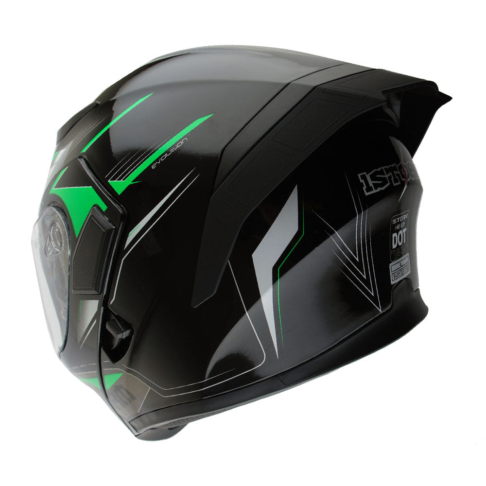 1Storm Motorcycle Modular Full Face Flip up Dual Visor Helmet + Spoiler + Motorcycle Bluetooth Headset: HB89