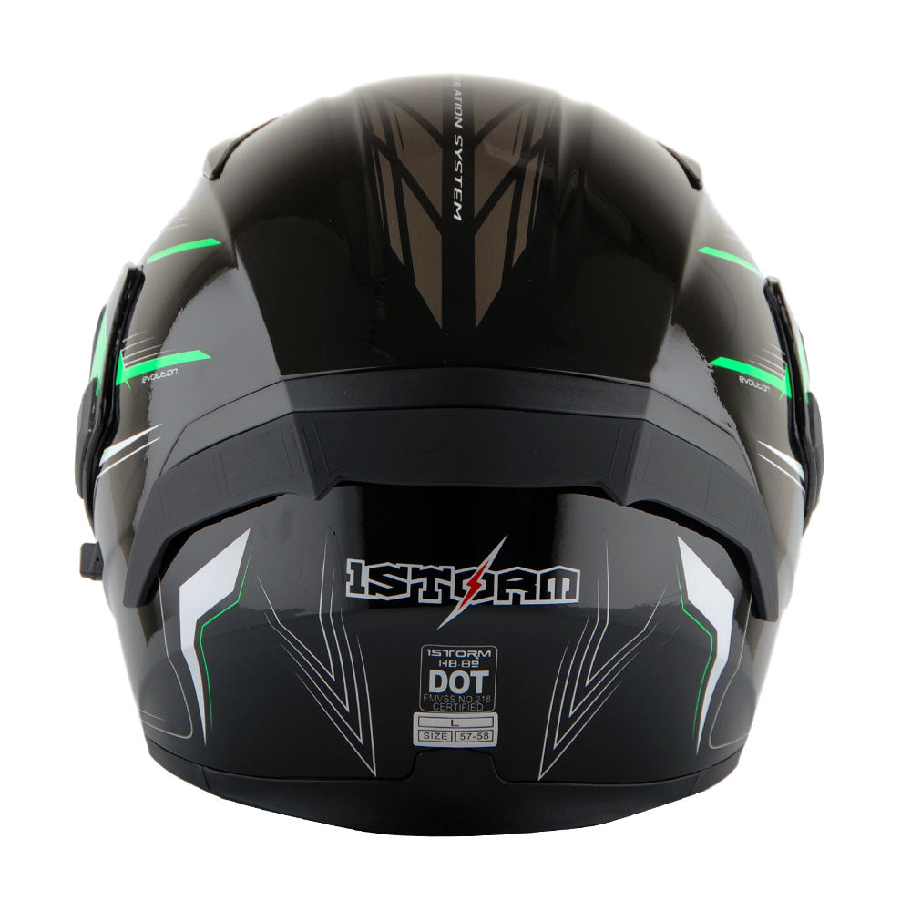 1Storm Motorcycle Modular Full Face Flip up Dual Visor Helmet + Spoiler + Motorcycle Bluetooth Headset: HB89