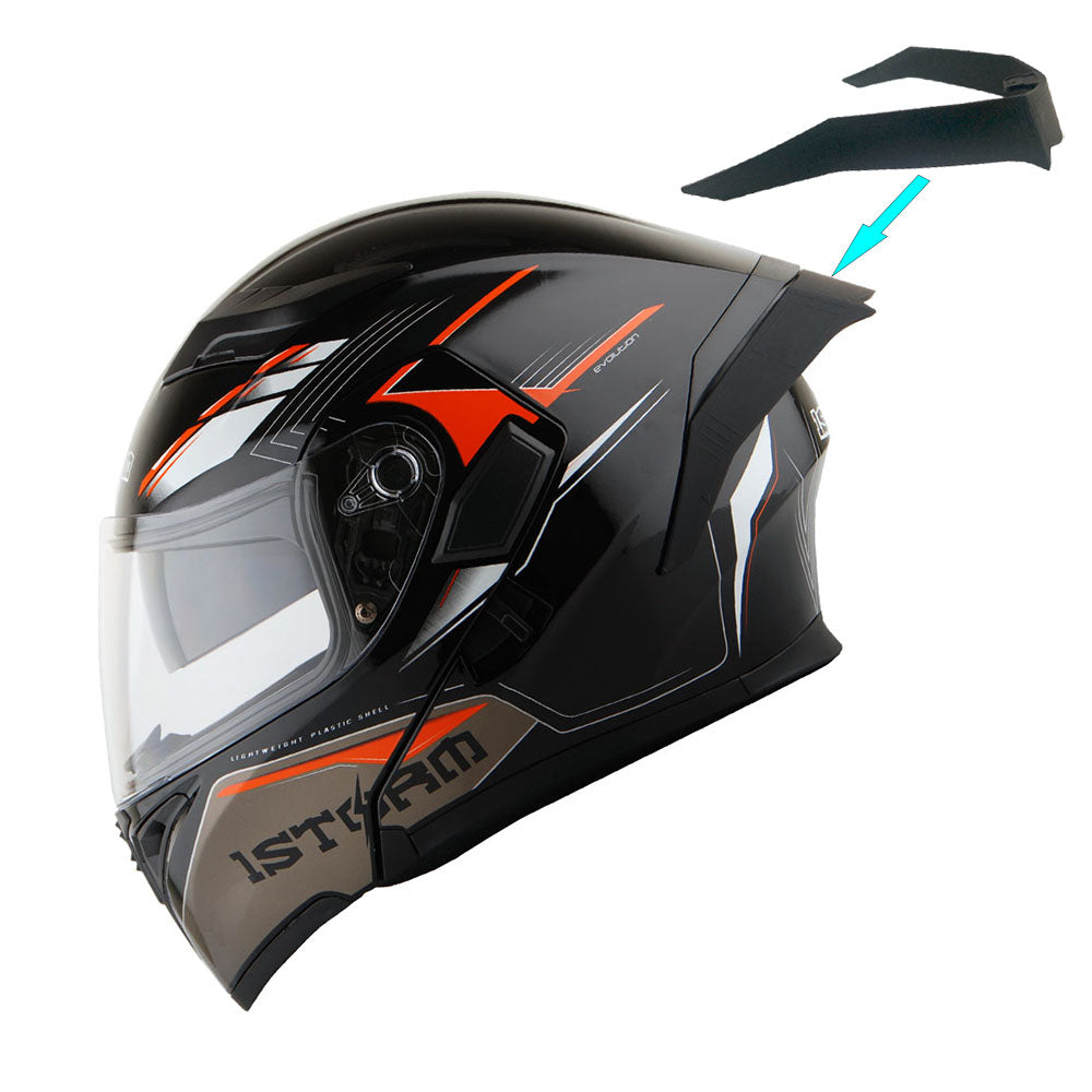 1Storm Motorcycle Modular Full Face Flip up Dual Visor Helmet + Spoiler + Motorcycle Bluetooth Headset: HB89