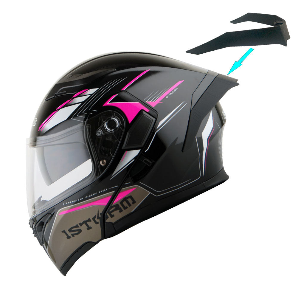 1Storm Motorcycle Modular Full Face Flip up Dual Visor Helmet + Spoiler + Motorcycle Bluetooth Headset: HB89