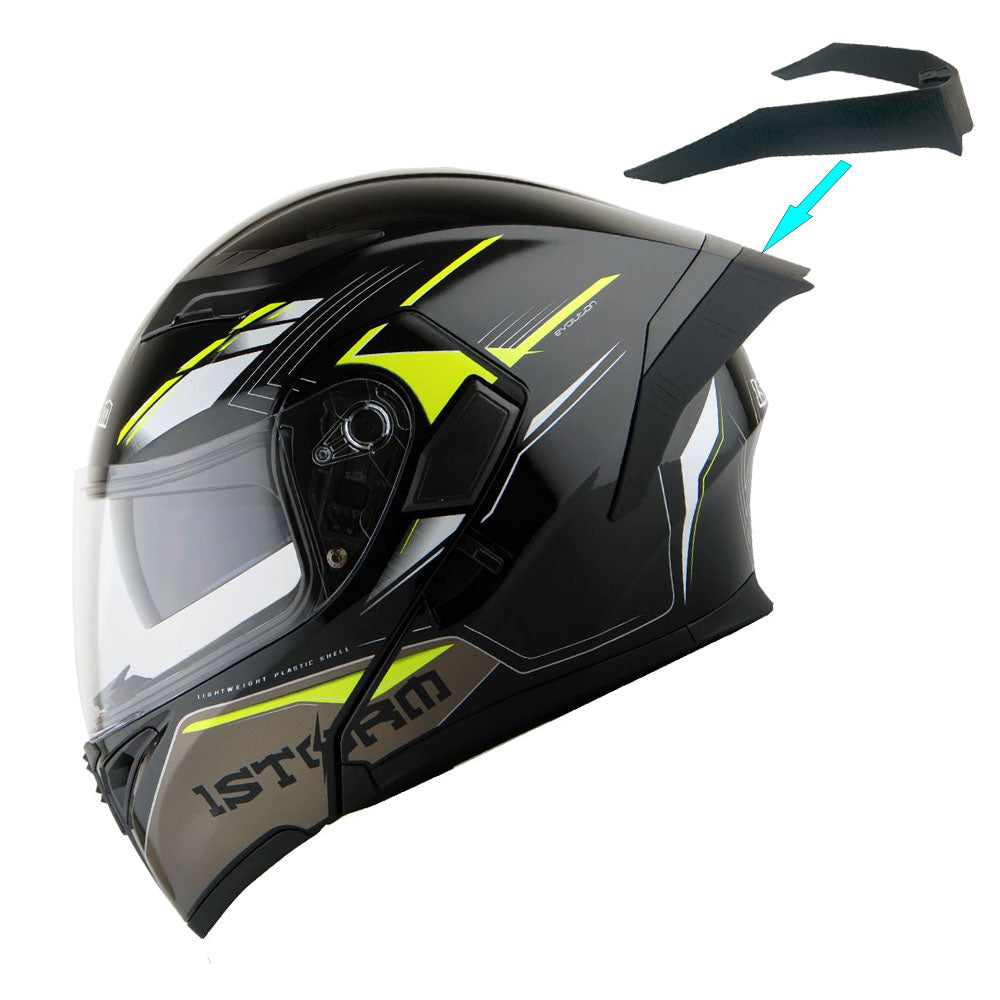 1Storm Motorcycle Modular Full Face Flip up Dual Visor Helmet + Spoiler + Motorcycle Bluetooth Headset: HB89