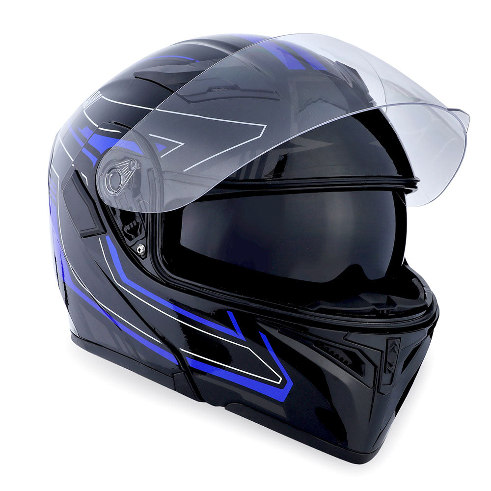 1Storm Motorcycle Modular Full Face Helmet Flip up Dual Visor Helmet: HB89