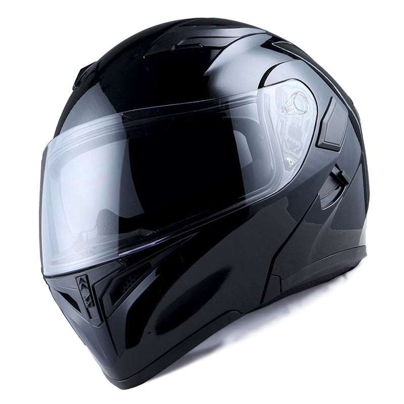 1Storm Motorcycle Modular Full Face Flip up Dual Visor Helmet + Spoiler + Motorcycle Bluetooth Headset: HB89