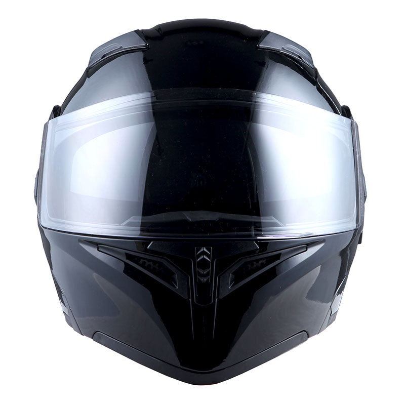 1Storm Motorcycle Modular Full Face Flip up Dual Visor Helmet + Spoiler + Motorcycle Bluetooth Headset: HB89