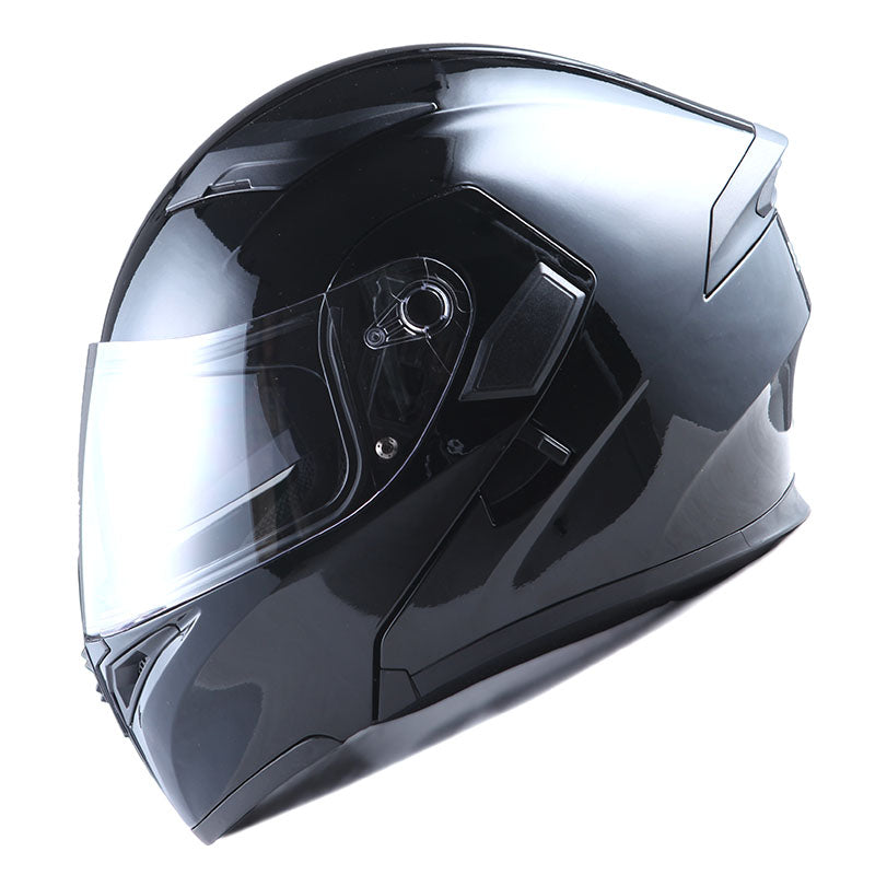 1Storm Motorcycle Modular Full Face Flip up Dual Visor Helmet + Spoiler + Motorcycle Bluetooth Headset: HB89
