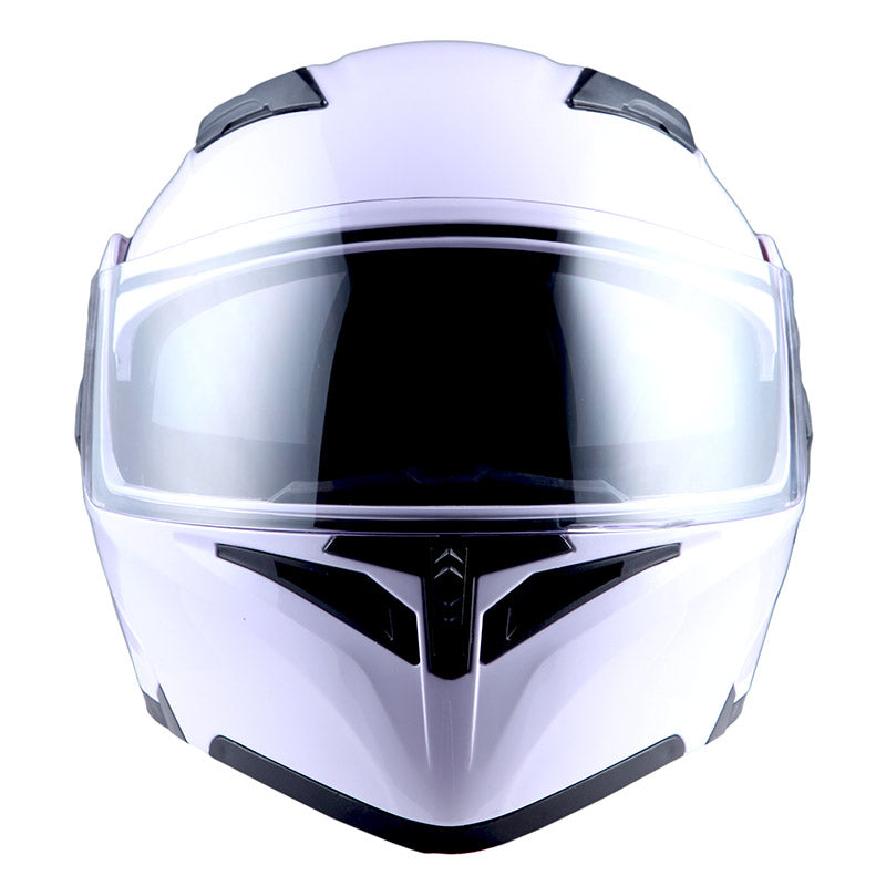 1Storm Motorcycle Modular Full Face Flip up Dual Visor Helmet + Spoiler + Motorcycle Bluetooth Headset: HB89