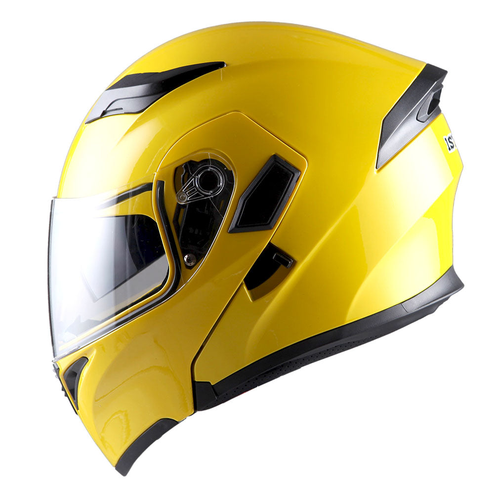 1Storm Motorcycle Modular Full Face Flip up Dual Visor Helmet + Spoiler + Motorcycle Bluetooth Headset: HB89