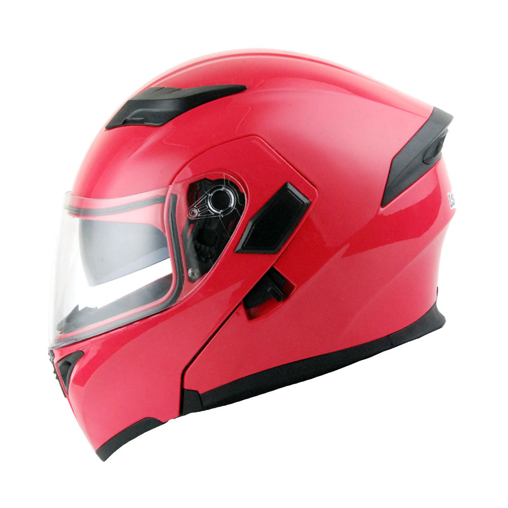 1Storm Motorcycle Modular Full Face Flip up Dual Visor Helmet + Spoiler + Motorcycle Bluetooth Headset: HB89