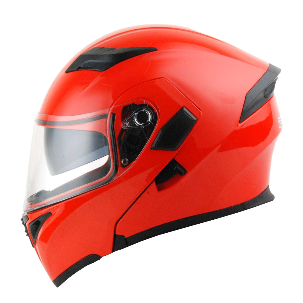 1Storm Motorcycle Modular Full Face Flip up Dual Visor Helmet + Spoiler + Motorcycle Bluetooth Headset: HB89