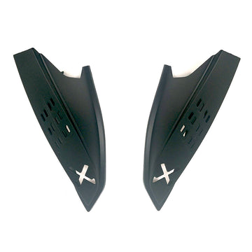 1Storm Motorcycle Modular Flip up Dual Visor Full Face Helmet Decoration Black Horn Wing