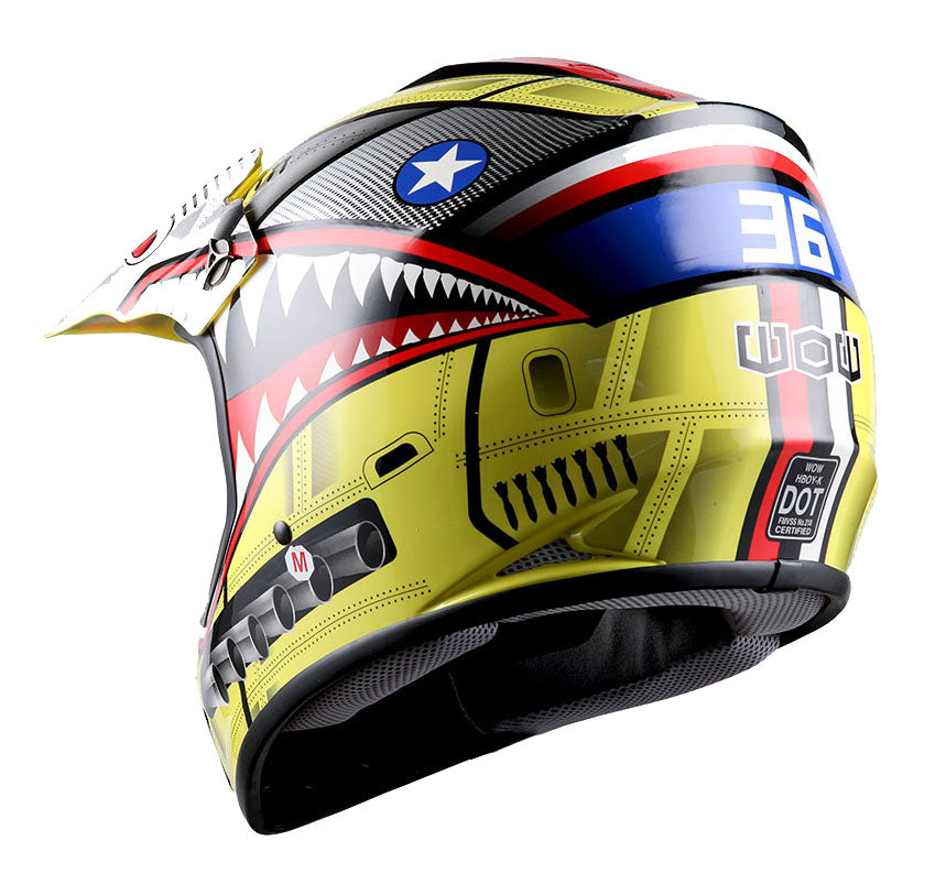 WOW Youth Kids Motocross BMX MX ATV Dirt Bike Helmet Shark: HBOY-K-Shark