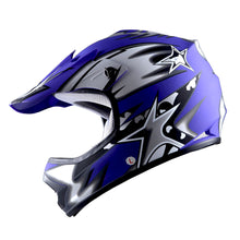 WOW Youth Motocross Helmet BMX MX ATV Dirt Bike Helmet Matt Star + Goggles + Skeleton Glove Bundle: HBOY-K_Star
