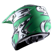 WOW Youth Motocross Helmet BMX MX ATV Dirt Bike Helmet Matt Star + Goggles + Skeleton Glove Bundle: HBOY-K_Star