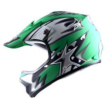 WOW Youth Motocross Helmet BMX MX ATV Dirt Bike Helmet Matt Star + Goggles + Skeleton Glove Bundle: HBOY-K_Star