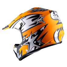 WOW Youth Motocross Helmet BMX MX ATV Dirt Bike Helmet Matt Star + Goggles + Skeleton Glove Bundle: HBOY-K_Star