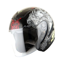 1Storm Motorcycle Open Face Fiber Glass Dual Visor Helmet HB_609 Scooter Classical Knight Bike Samurai + One Extra Clear Shield