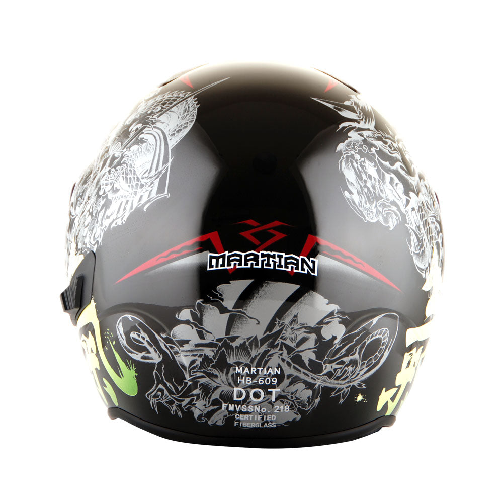 1Storm Motorcycle Open Face Fiber Glass Dual Visor Helmet HB_609 Scooter Classical Knight Bike Samurai + One Extra Clear Shield
