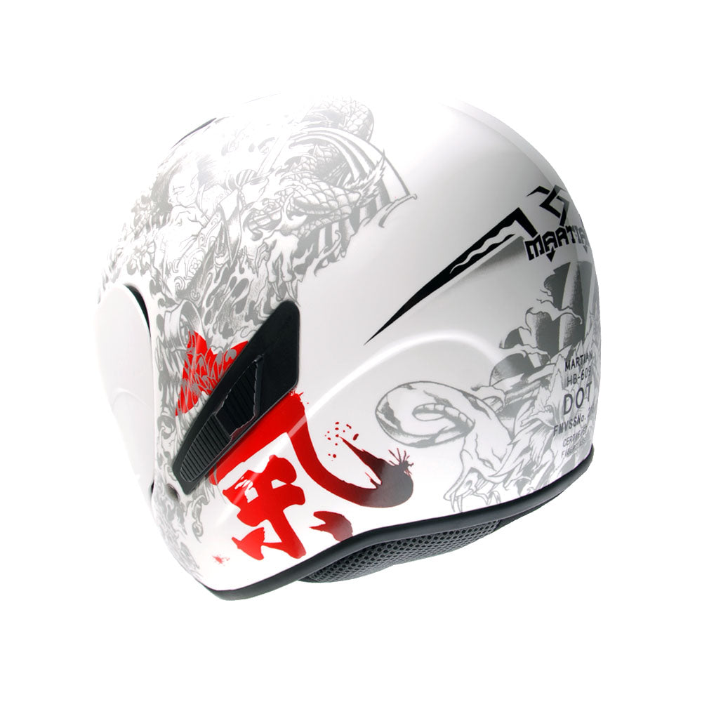 1Storm Motorcycle Open Face Fiber Glass Dual Visor Helmet HB_609 Scooter Classical Knight Bike Samurai + One Extra Clear Shield