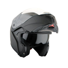 Martian Genuine Real Carbon Fiber Motorcycle Modular Flip up Full Face Helmet + Motorcycle Bluetooth Headset: HB-BMF-B10 Matt Carbon Black