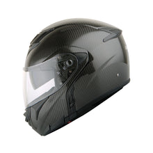 Martian Genuine Real Carbon Fiber Motorcycle Modular Flip up Full Face Helmet + Motorcycle Bluetooth Headset: HB-B1 Glossy Carbon Black
