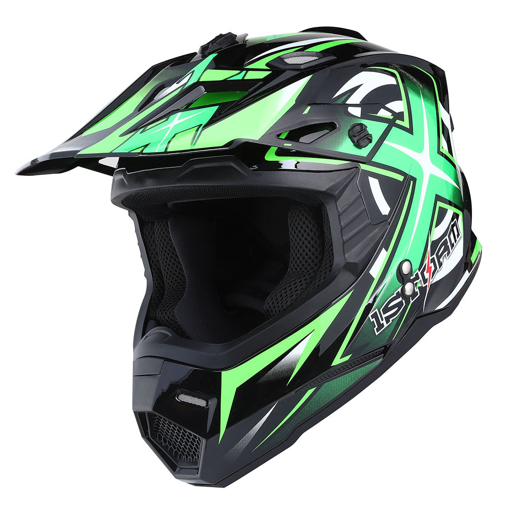 adult green and black bike helmet 1Storm Motocross BMX MX ATV Dirt Helmet Racing Style Close Out Helmet Mechanic: HF801CLS Racing Blue / M(55-56 cm 21.7/22.0 Inch ) The Hottest JDM Baits clean removable liner Model:SST-S-863MHa TrackPack
