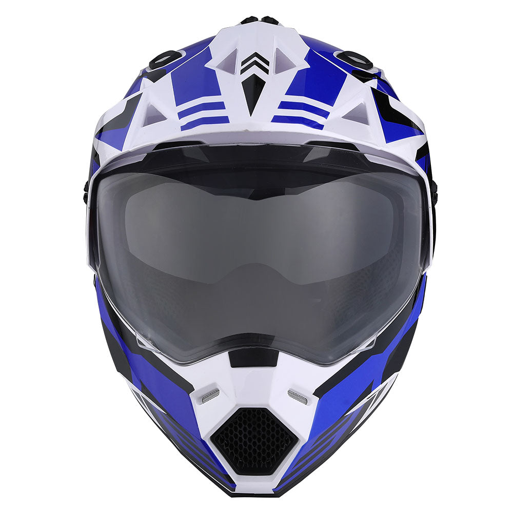 1Storm Dual Sport Motorcycle Motocross Off Road Full Face Helmet Dual Visor: HF802