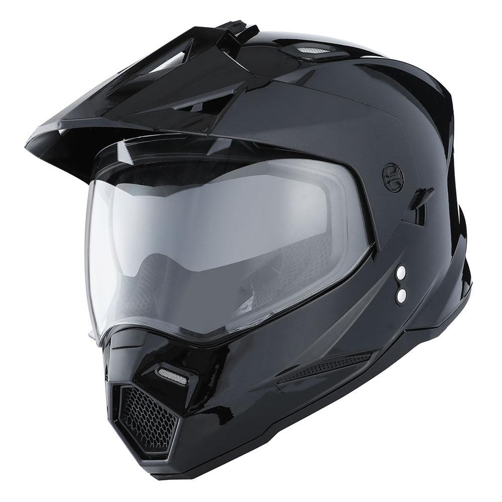 1Storm Dual Sport Motorcycle Motocross Off Road Full Face Helmet Dual Visor HF802 + Motorcycle Bluetooth Headset